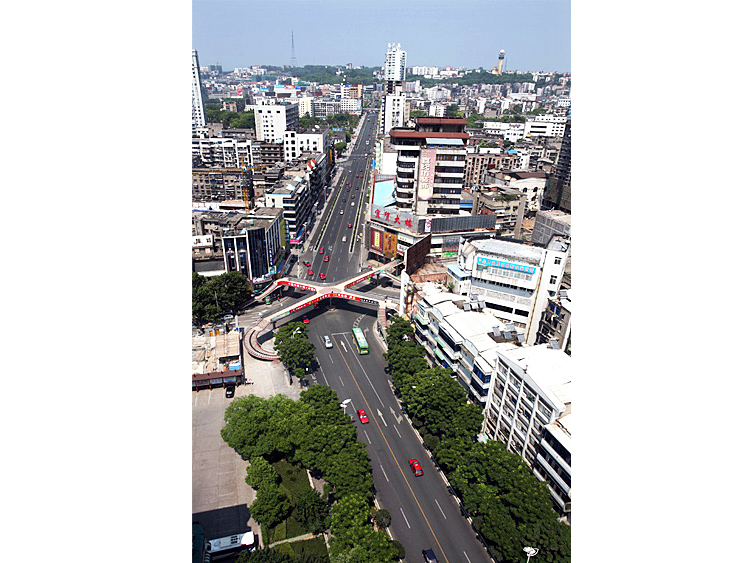 雲集路、解放路天橋俯瞰